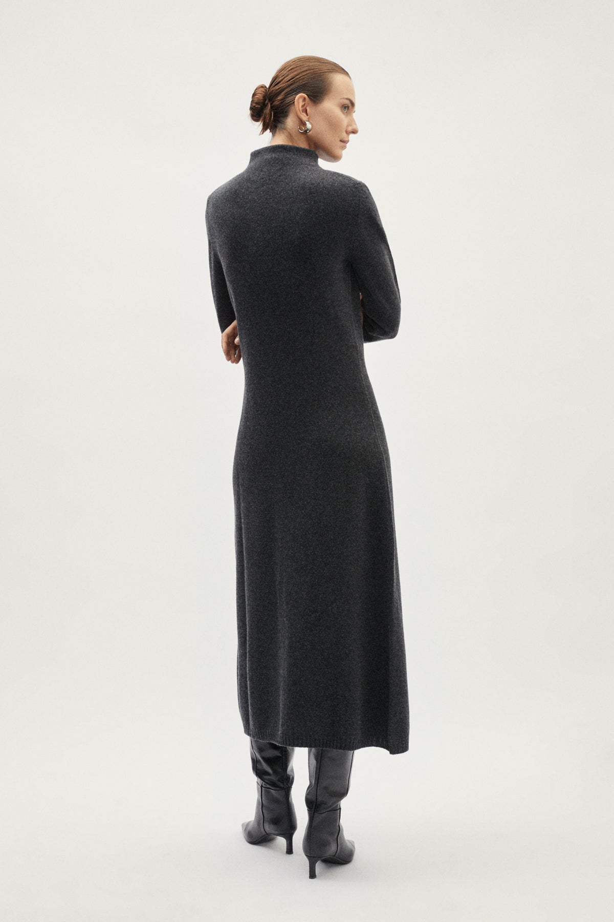 Robe En Maille | Col Montant | Manches Longues | Idéale Pour L’Hiver Et Les Looks Élégants