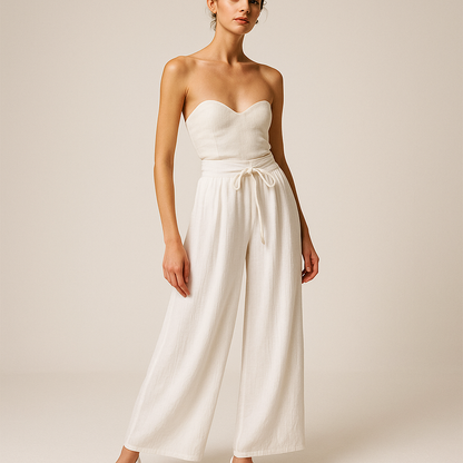 Pantalon Large à Nouer | Taille Haute | Léger et Aérien