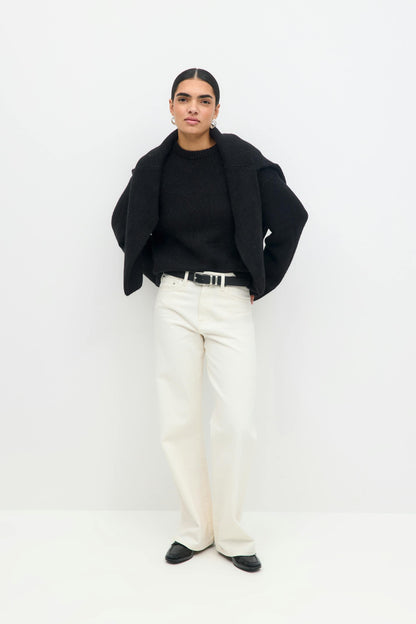 Pull Femme | Maille Épaisse En Alpaga Et Laine | Chaud Et Minimaliste | Parfait Pour L’Hiver Et Les Looks Élégants