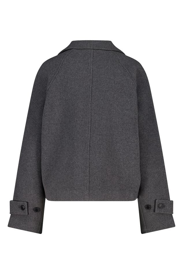 Caban Femme | Court Et Structuré | Laine Mélangée | Idéal Pour l’Automne Et l’Hiver Urbain