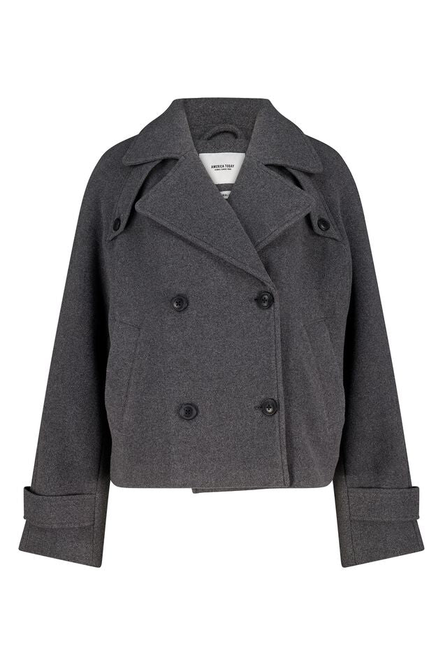 Caban Femme | Court Et Structuré | Laine Mélangée | Idéal Pour l’Automne Et l’Hiver Urbain