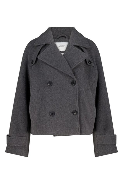 Caban Femme | Court Et Structuré | Laine Mélangée | Idéal Pour l’Automne Et l’Hiver Urbain