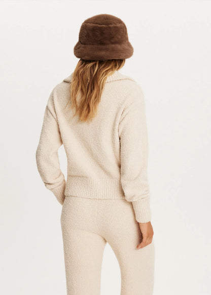 Pull Zippé en Maille Bouclée