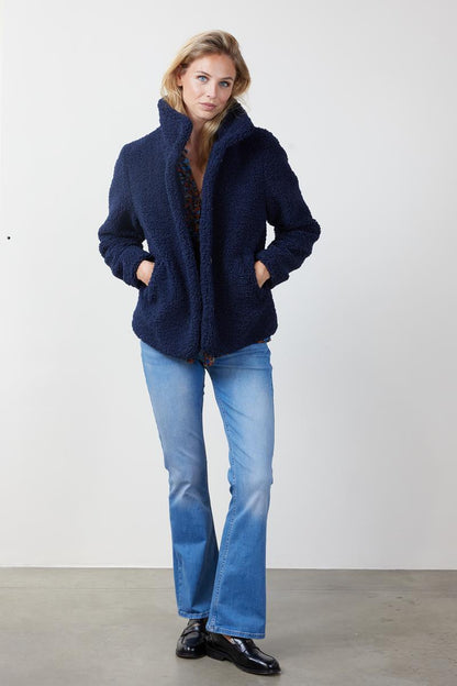 Veste Teddy Zippée Col Montant