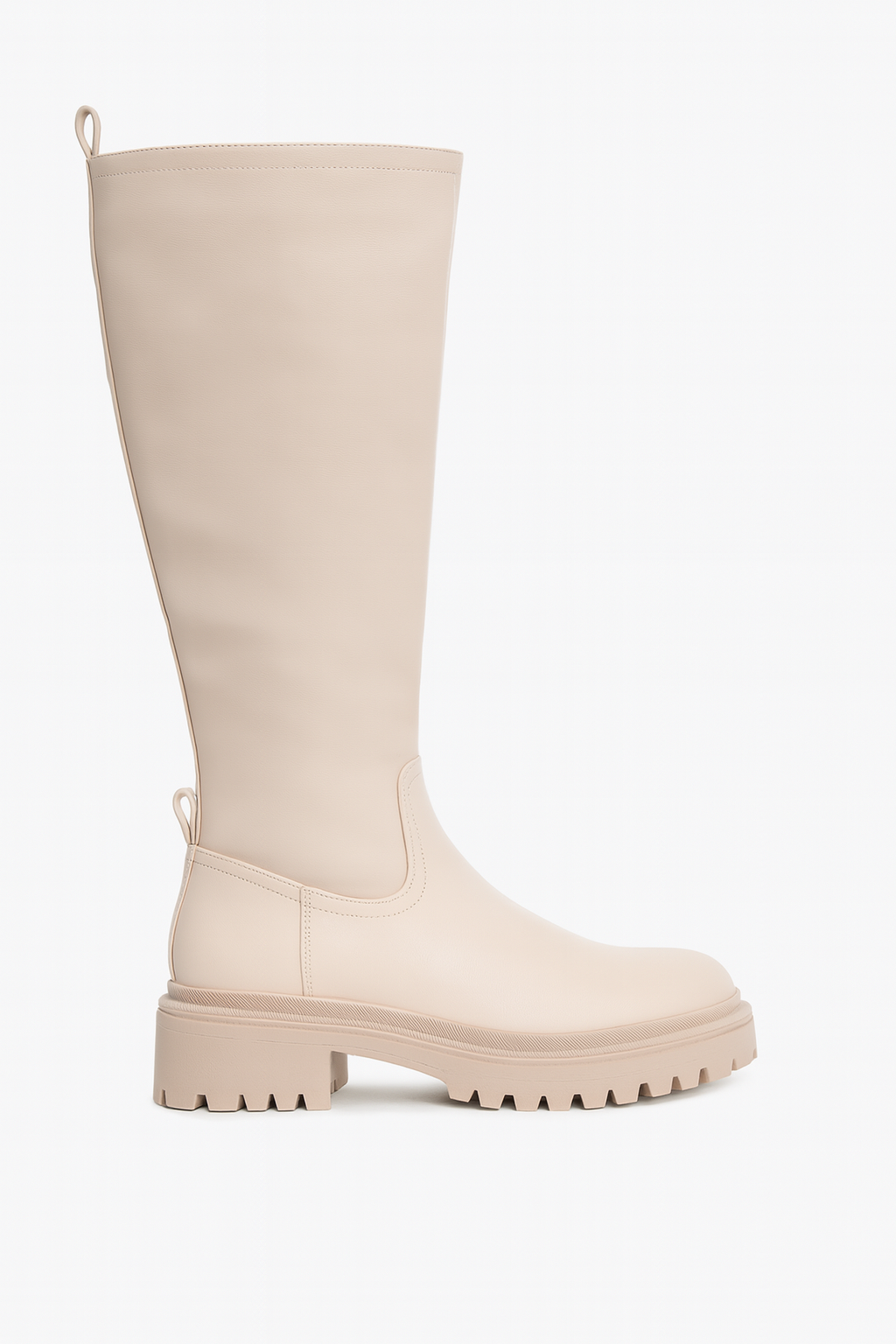 Bottes Hautes Femme | PU Effet Cuir Et Semelle Crantée | Look Minimaliste Et Moderne Pour L’Hiver
