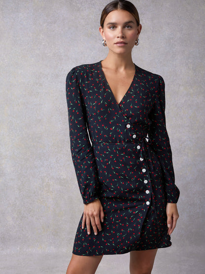 Robe Portefeuille A Pois | Moderne & Chic | Dîners & Sorties En Ville