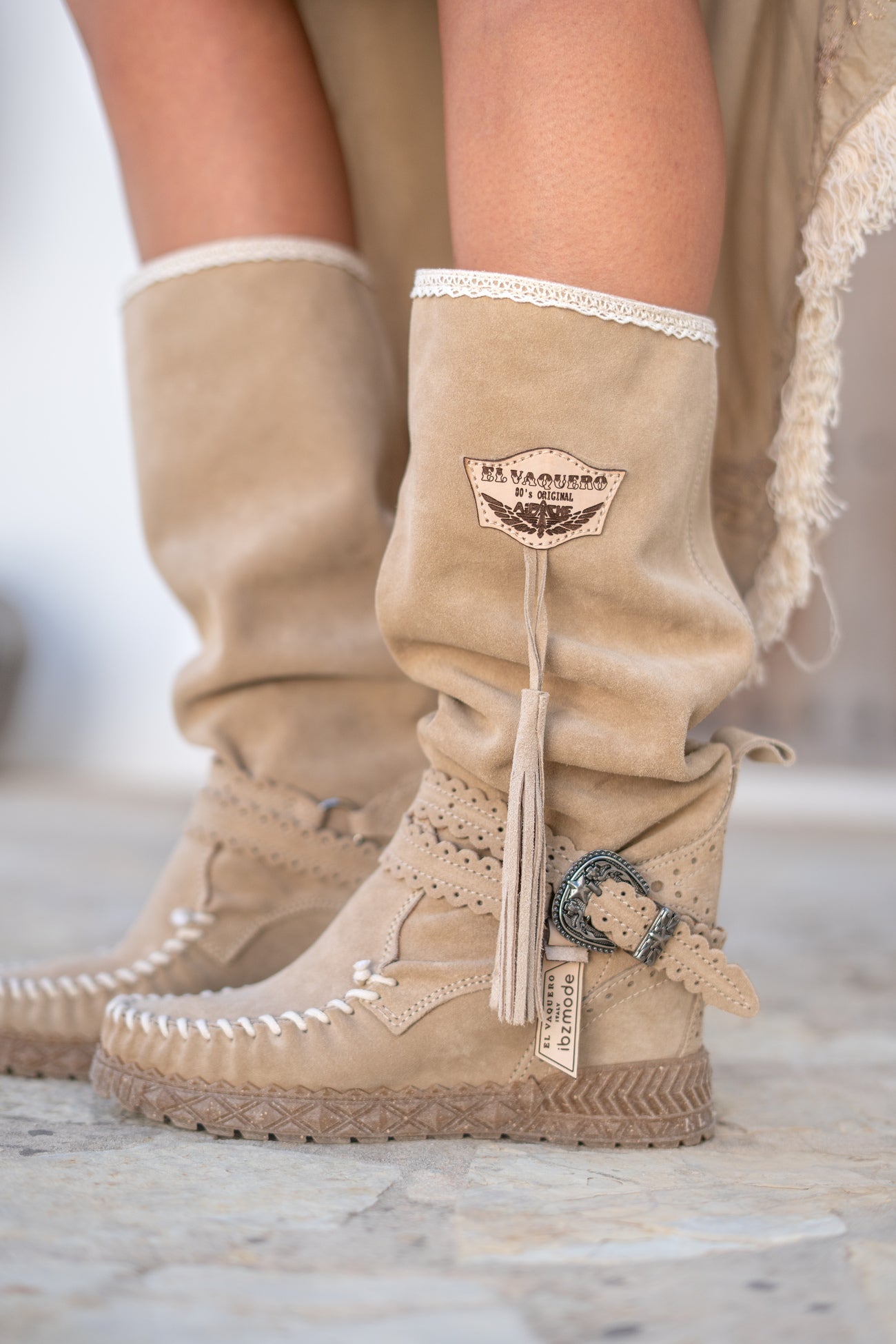 Bottes Femme | Style Bohème Mocassin | Parfaites pour Automne, Look Décontracté ou Festival