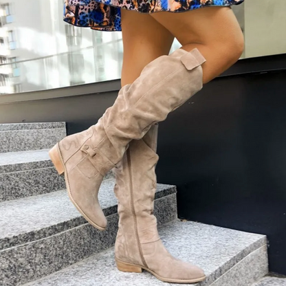Bottes Hautes Femme | Suède | Confortables Et Élégantes | Pour L’Automne Et L’Hiver