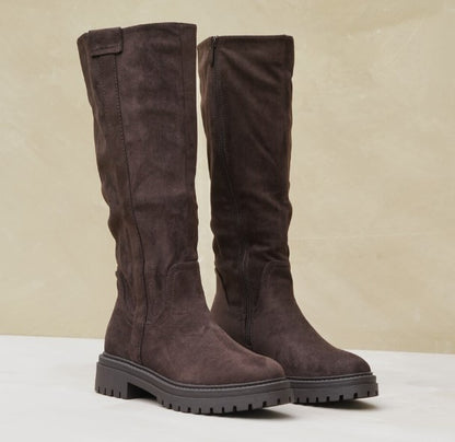 Bottes Femme | Effet Suédine | Semelle Crantée | Confort & Style Urbain