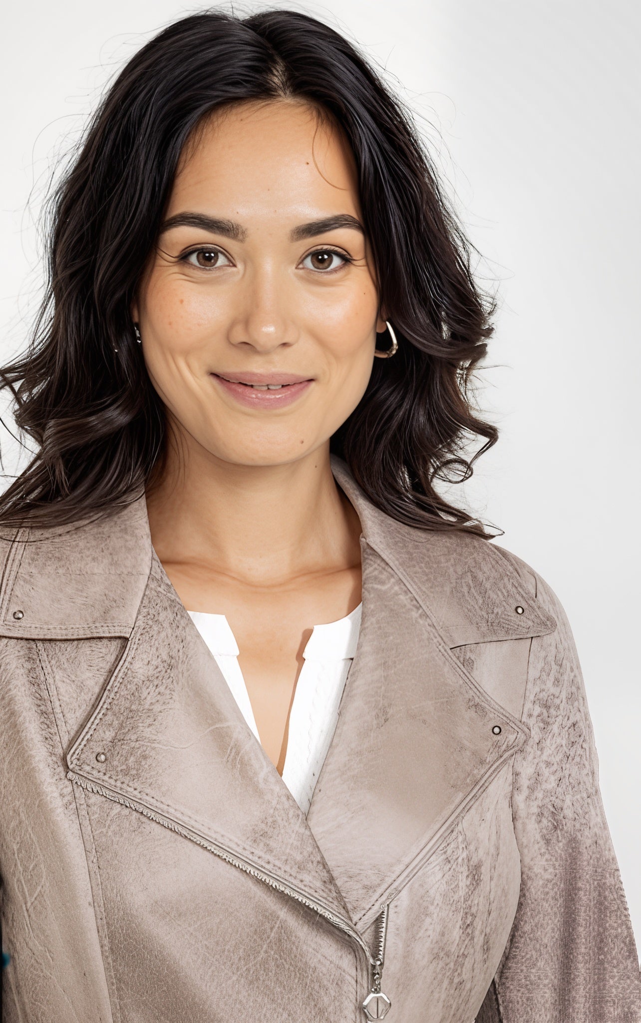 Veste Suédine Zippée Ajustée