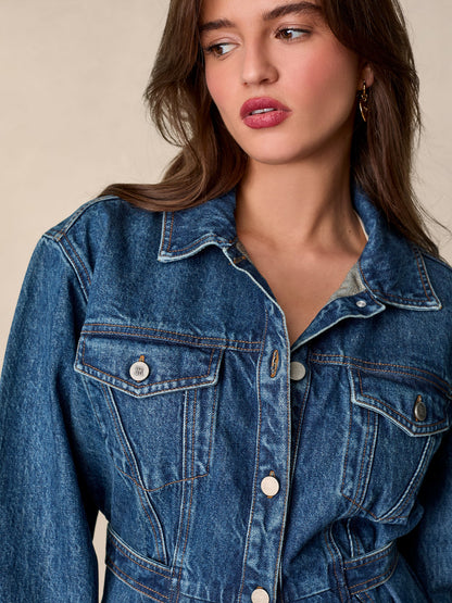 Veste Femme | Denim Cintrée et Intemporelle | Idéale pour un Look Urbain Décontracté