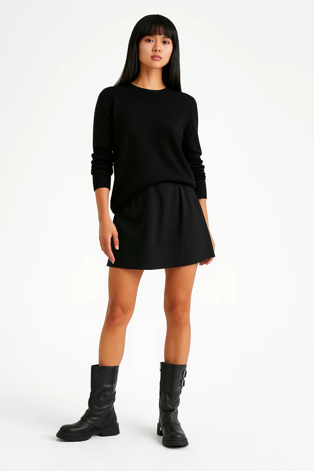 Bottes Femme | Cuir Vegan Noir | Style Rock Urbain | Confort & Engagement