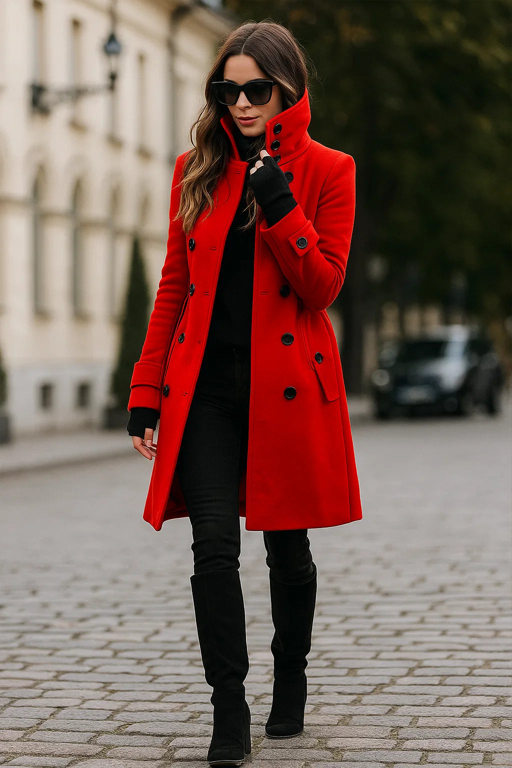 Manteau Femme | Long Et Cintré | Élégant Et Chaud | Parfait Pour l’automne Et l’hiver