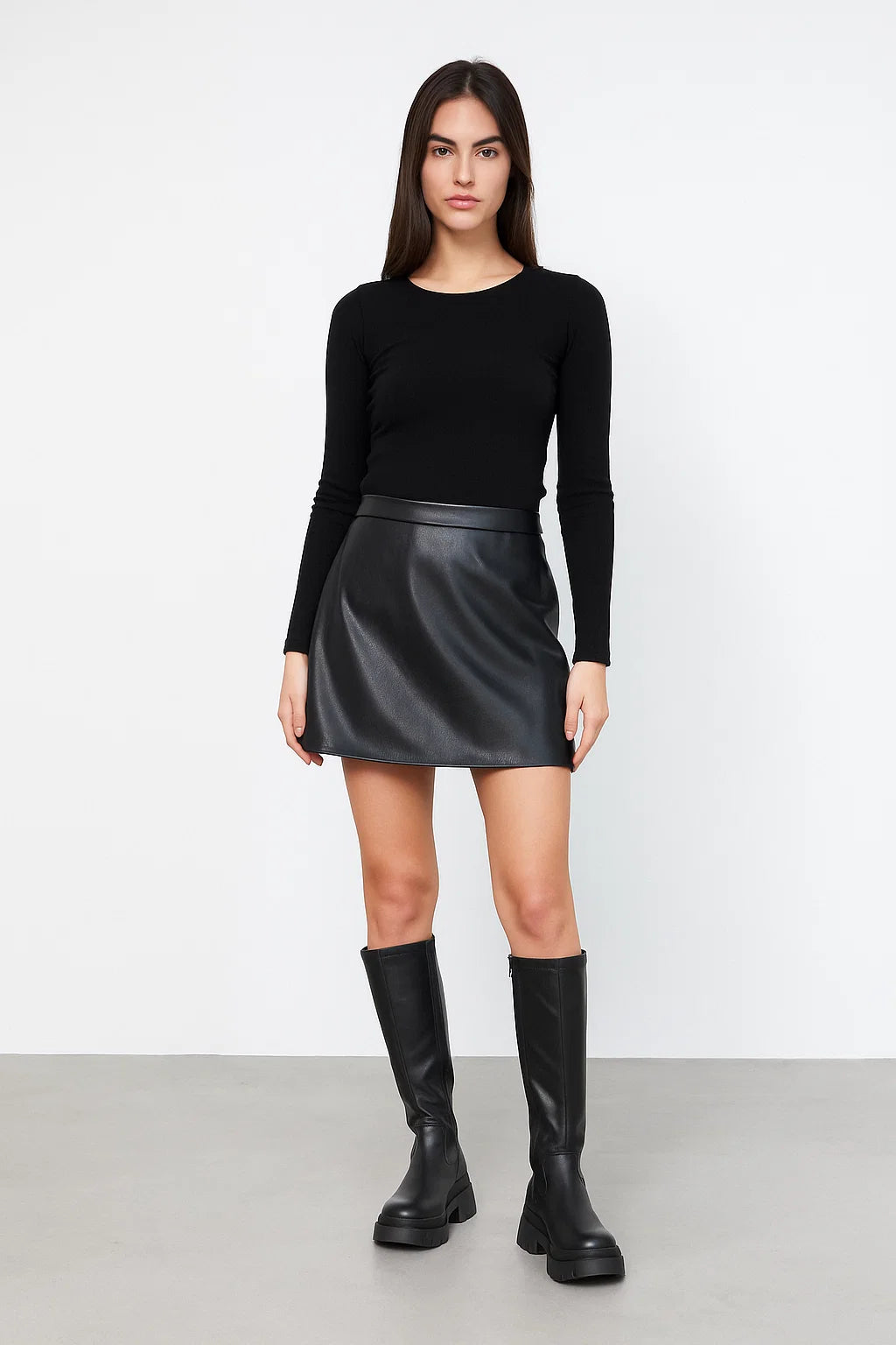 Bottes Hautes Femme | PU Effet Cuir Et Semelle Crantée | Parfaites Pour L’Hiver Et Un Look Urbain