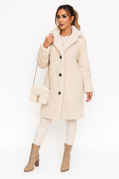 Manteau Long Effet Teddy