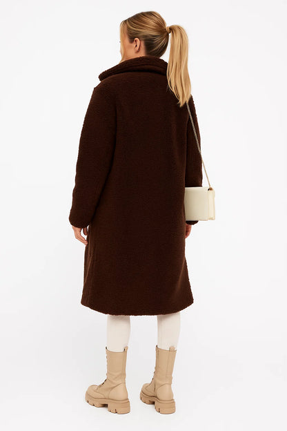 Manteau Long Effet Teddy