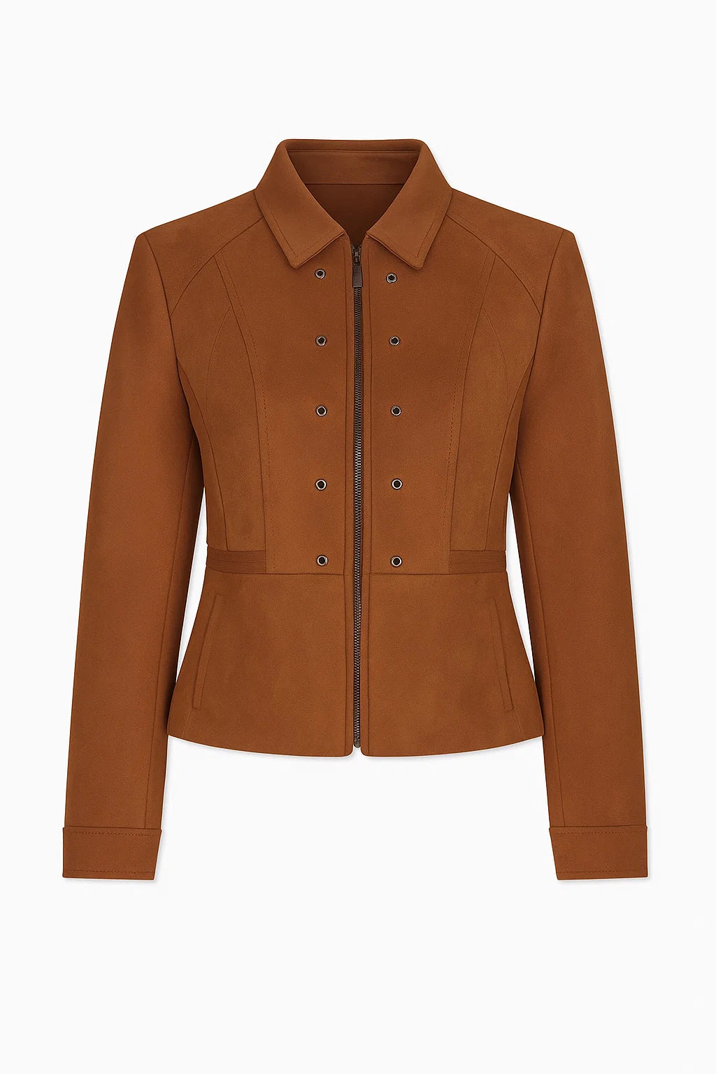 Veste Courte Structurée à Fermeture Zippée