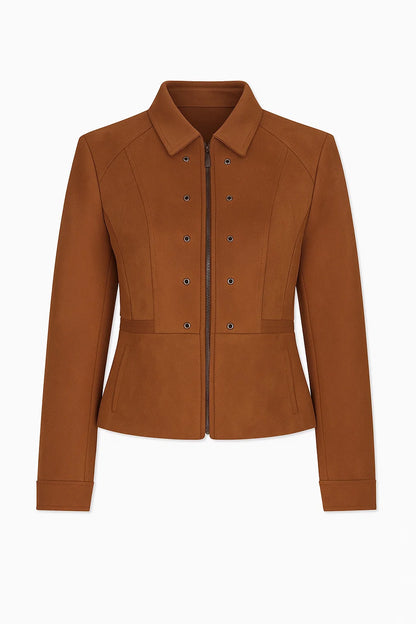 Veste Courte Structurée à Fermeture Zippée