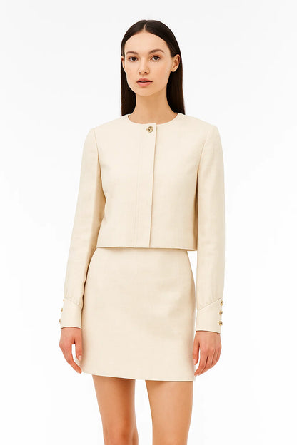 Veste Courte Minimaliste Structurée