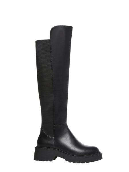 Bottes Hautes Femme | Cuir Lisse Et Panneau Stretch | Look Équestre Et Moderne Pour L’Hiver